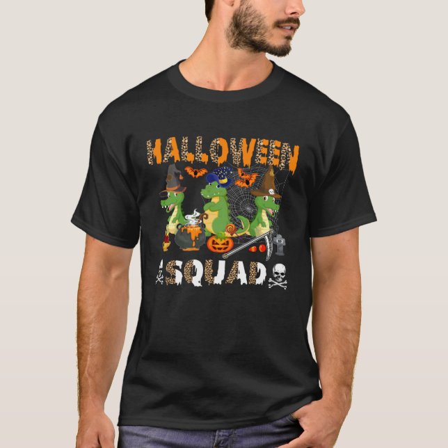 Halloween Squad Leopard Three Alligators Costume W T-Shirt (Vorderseite)