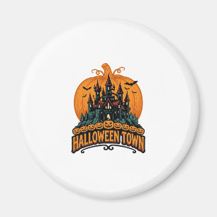 Halloween-Stadt Vintage Geisterburg Kürbis Desi Magnet