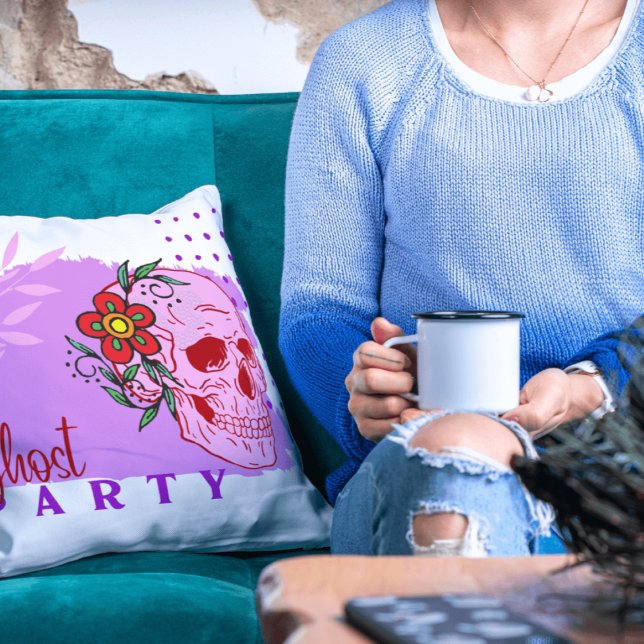 Halloween Stamp Collection "Ghost party" on a Kissen (Halloween Stamp collection - Throw Pillow)