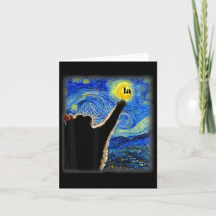 Halloween Starry Night Black Cat Comma La Kamala Karte