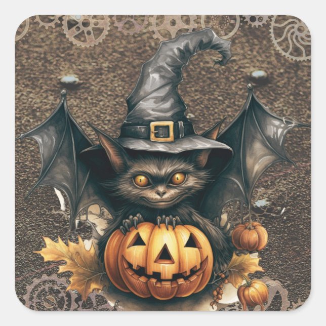 Halloween Steampunk Bat Stickers (Vorderseite)