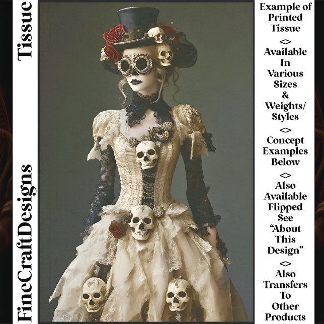Halloween Steampunk Female & Skulls S1 Decoupage Seidenpapier (Von Creator hochgeladen)