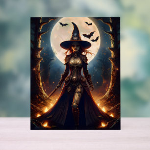 Halloween Steampunk Forest Hexe Acrylschild