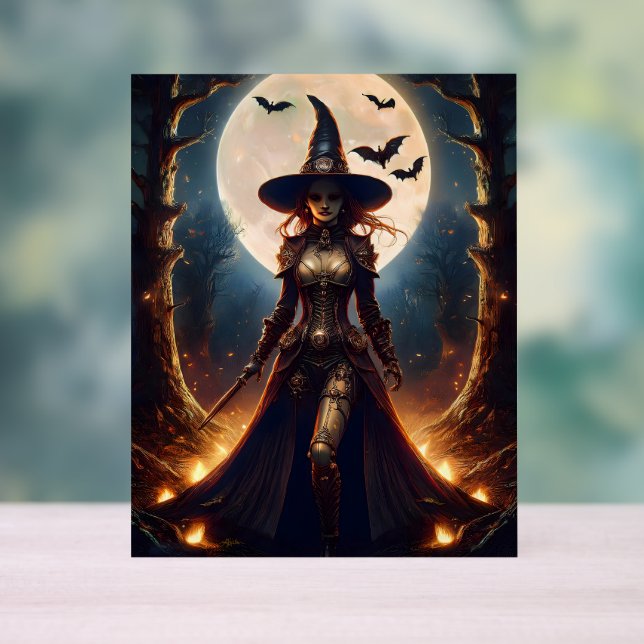 Halloween Steampunk Forest Hexe Acrylschild (Neutral)