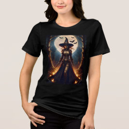 Halloween Steampunk Forest Hexe Tri-Blend Shirt