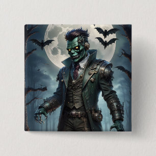 Halloween Steampunk Frankensteins Monster Button