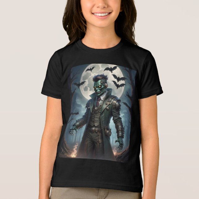 Halloween Steampunk Frankensteins Monster Tri-Blend Shirt (Vorderseite)