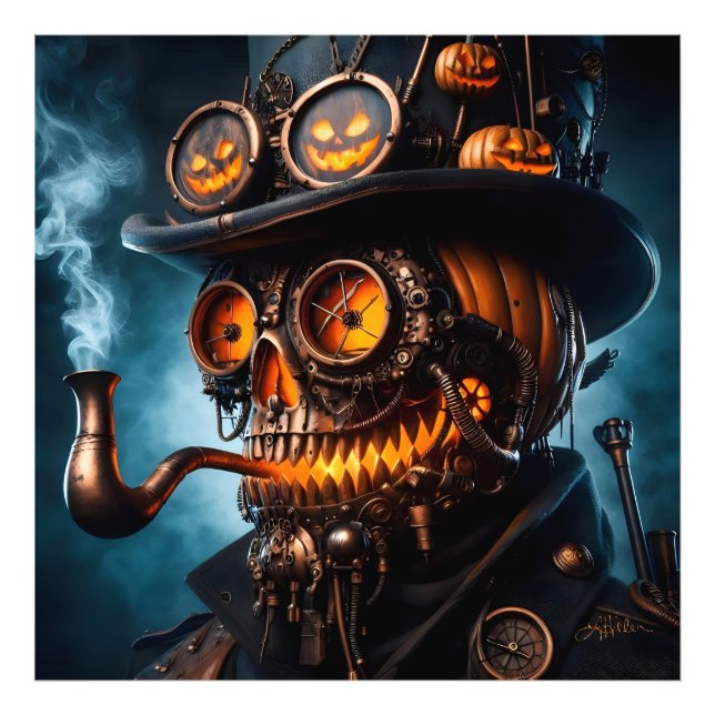 Halloween Steampunk Gothic Jack-O-Lantern Fotodruck (Vorne)
