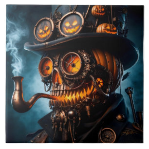 Halloween Steampunk Gothic Kürbis Fliese