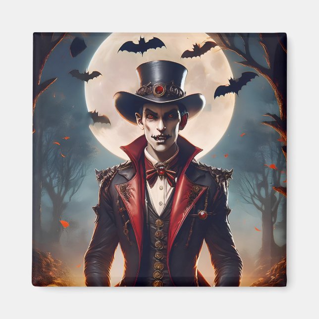Halloween Steampunk Gothic Zombie Vampir Magnet (Vorne)
