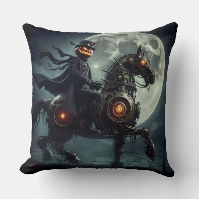 Halloween Steampunk Headless Horseman Kissen (Vorderseite)