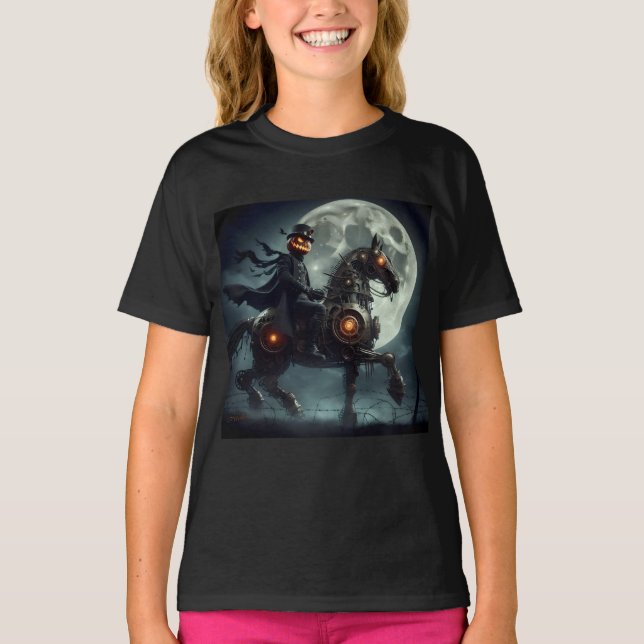 Halloween Steampunk Headless Horseman T-Shirt (Vorderseite)