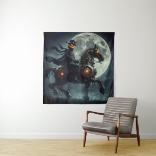 Halloween Steampunk Headless Horseman Wandteppich