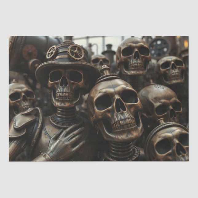 Halloween Steampunk Skeleton Seidenpapier (Vorderseite)