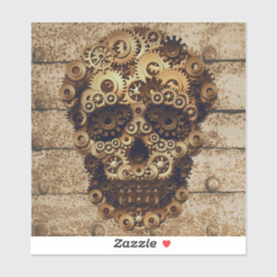 Halloween Steampunk Skeleton Vinyl Sticker
