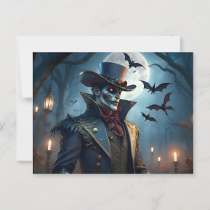 Halloween Steampunk Southern Gentleman Zombie Postkarte