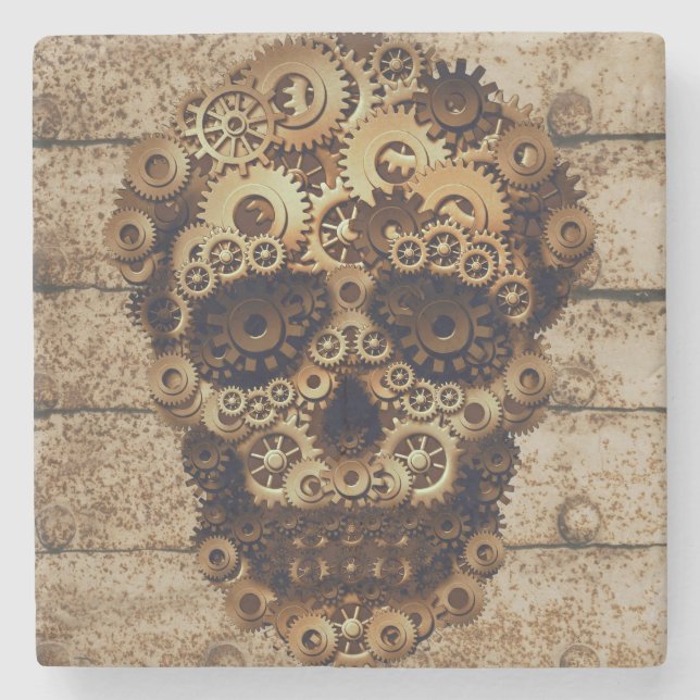 Halloween Steampunk Stone Untersetzer (Vorderseite)