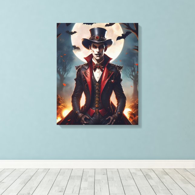 Halloween Steampunk Vampire Zombie Leinwanddruck (Insitu (Holzboden))