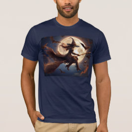Halloween Steampunk Witch Moonlight Flight T-Shirt