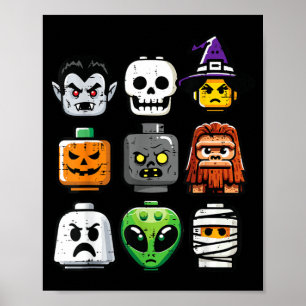 Halloween-Stein-Pumpkin-Geisterkopf-Kostüm Jungen Poster