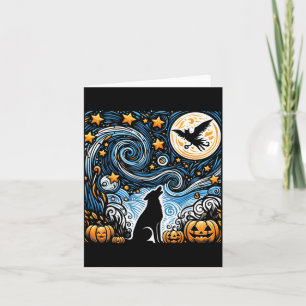 Halloween Sternenkunst Nachthimmel Kunst Hund Kürb Karte