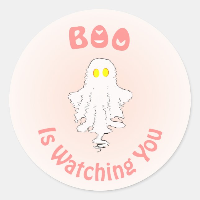 Halloween-Sticker | Boo beobachtet dich Runder Aufkleber (Vorderseite)