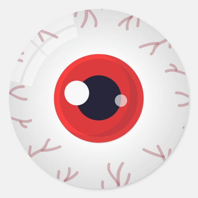Halloween Sticker Creepy Red Eye Eyeball Leckerei  (Vorderseite)