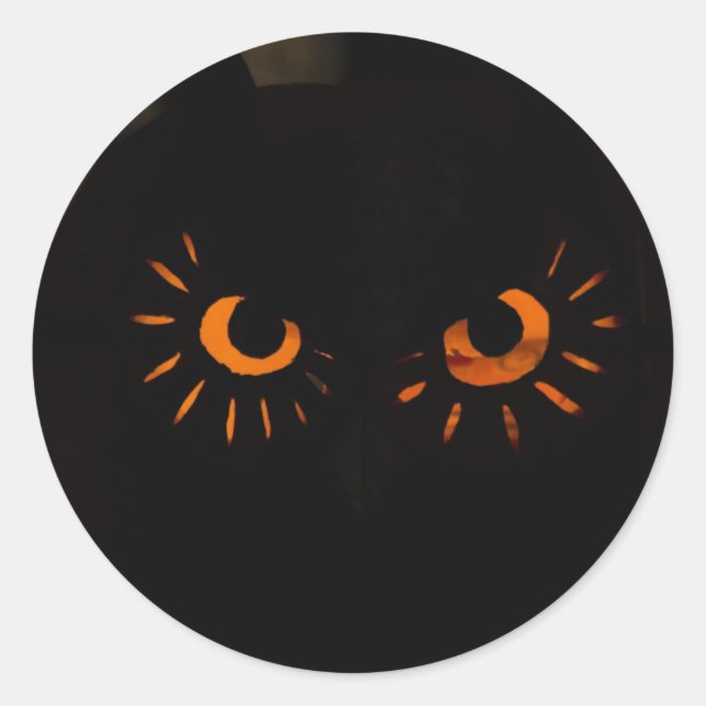 Halloween-Sticker mit Orangenen Augen Runder Aufkleber (Vorderseite)