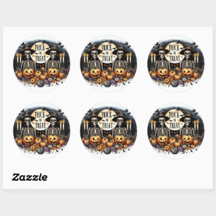 Halloween Sticker mit Skeletten
