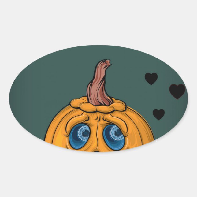 Halloween-Sticker Ovaler Aufkleber (Vorderseite)