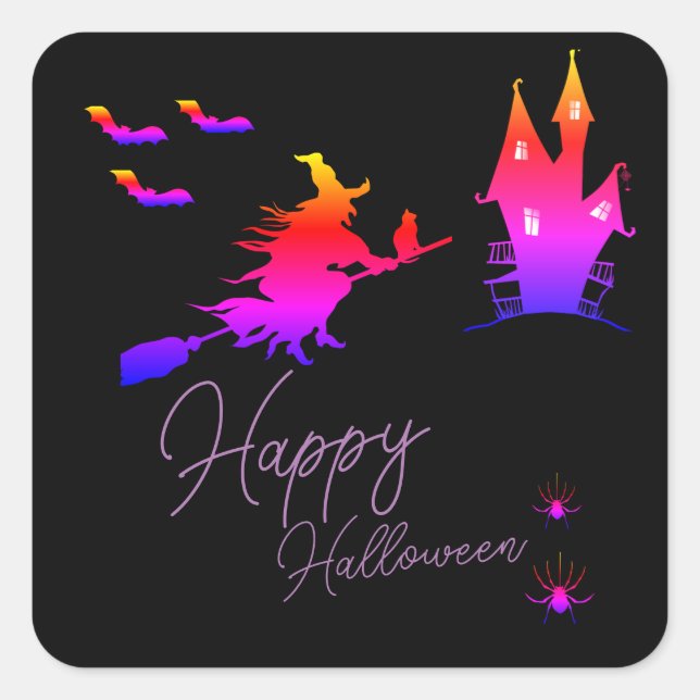 Halloween-Sticker Quadratischer Aufkleber (Vorderseite)
