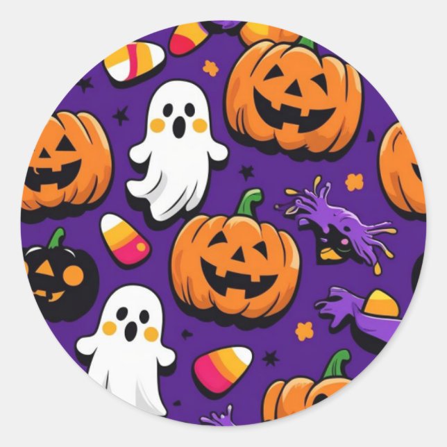 Halloween-Sticker Runder Aufkleber (Vorderseite)
