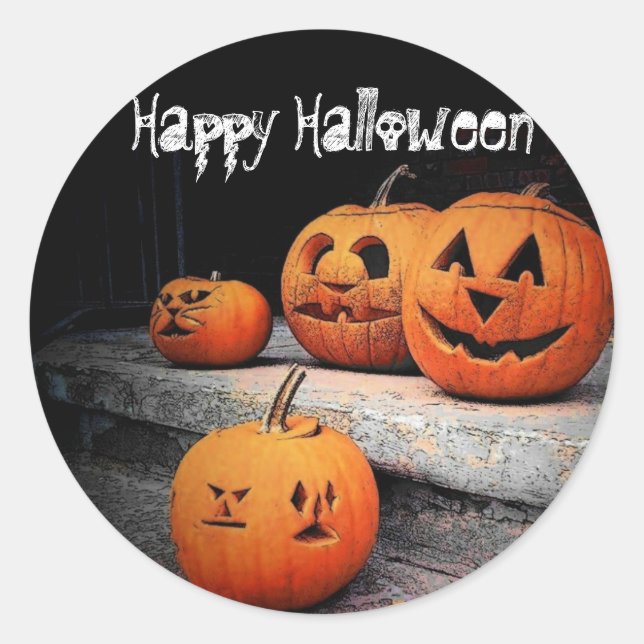 Halloween-Sticker Runder Aufkleber (Vorderseite)