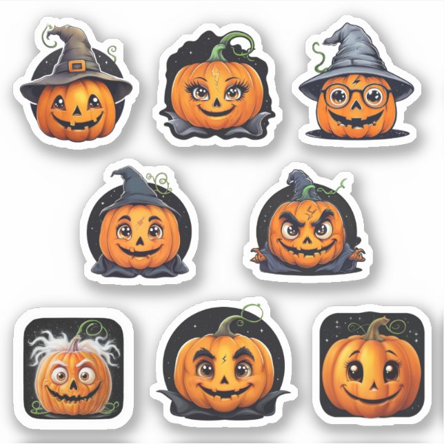 Halloween Stickers - Kürbis Aufkleber (Vorderseite)