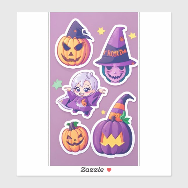 Halloween Stickers Skulls, Kürbis Aufkleber (Blatt)