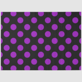 Halloween-Stil | Lila Punkte auf Schwarz Seidenpapier