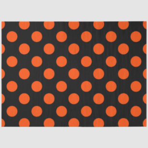 Halloween-Stil Orangefarbene und schwarze Punkte Seidenpapier