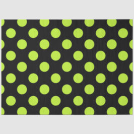 Halloween-Stil | Peridot Green and Black Dots Seidenpapier