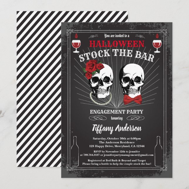 Halloween Stock - Bar Einladung (Vorne/Hinten)