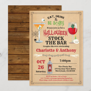 Halloween stock die Bar duschen rustikal Einladung