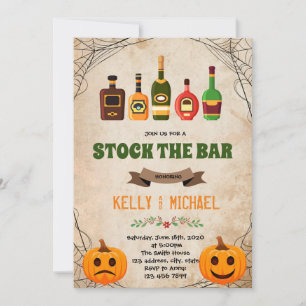Halloween stock the bar theme invitation