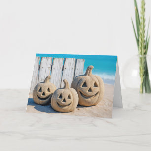 Halloween Strand Sand Kürbisse  Karte