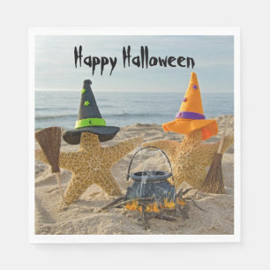Halloween Strand Seesterne Hexen Serviette