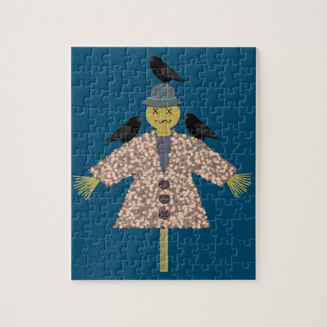 Halloween Straw Scarecrow and Ravens (Vertikal)