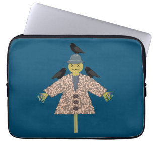 Halloween Straw Scarecrow and Ravens Laptopschutzhülle