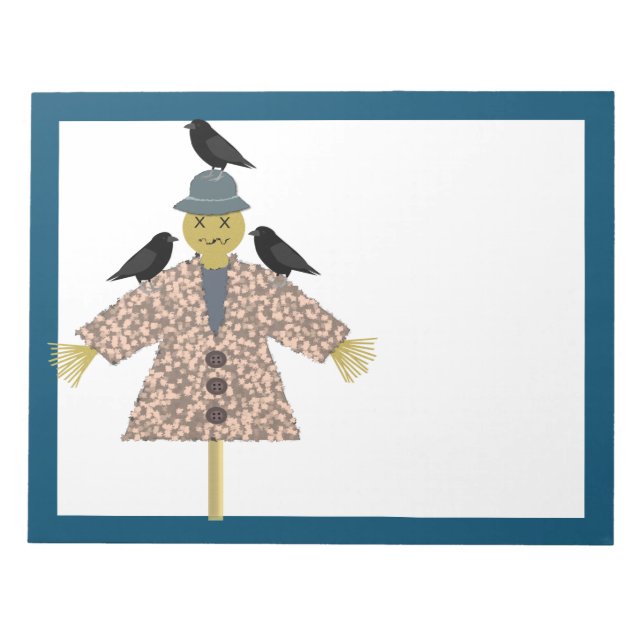 Halloween Straw Scarecrow and Ravens Notizblock (Vorderseite)