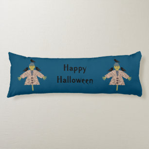 Halloween Straw Scarecrow und Ravens doppelseitig Seitenschläferkissen