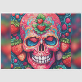 Halloween Strawberry Skull Decoupage Paper Seidenpapier