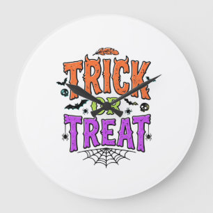 Halloween Streich Behandlung Lustiges Spinnennetz Große Wanduhr