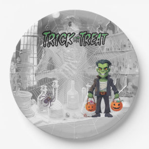 Halloween Streich oder Saal Frankenstein Pappteller